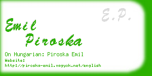 emil piroska business card